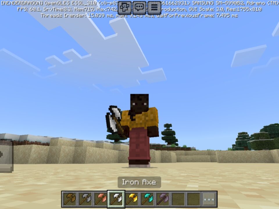 Double Axes Mod for Minecraft PE