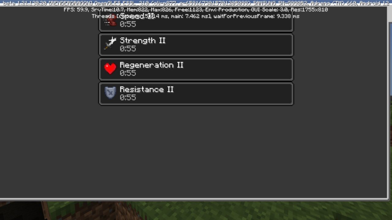 Effects from The Call of The Forest Mod for Minecraft PE
