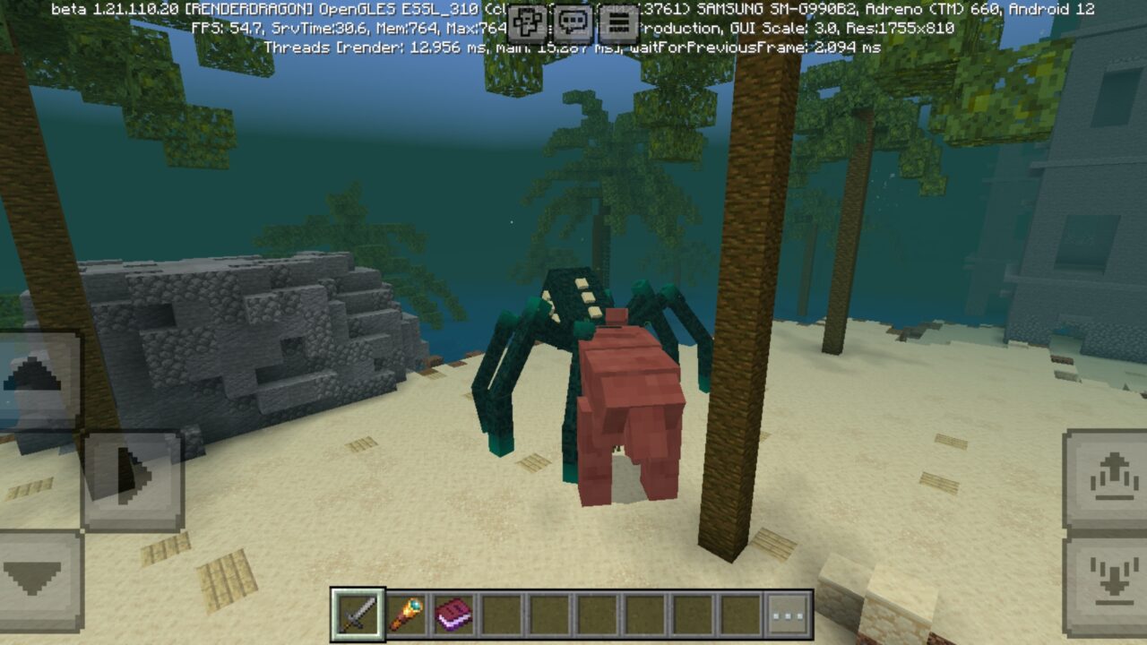 Fight from 100 Days Kraken Island Map for Minecraft PE