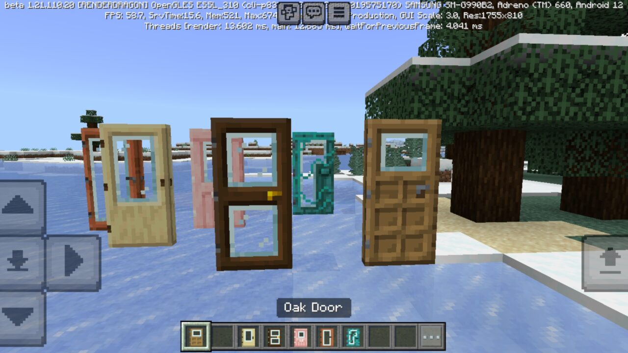 Glass Doors Mod for Minecraft PE