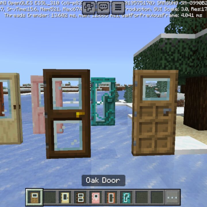 Glass Doors Mod for Minecraft PE
