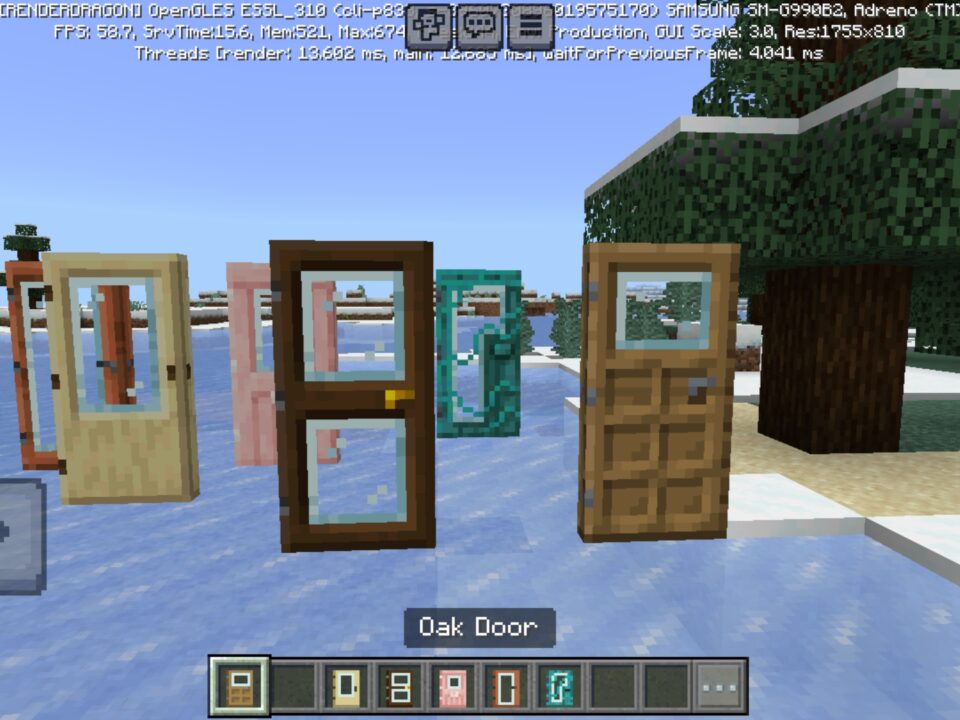 Glass Doors Mod for Minecraft PE