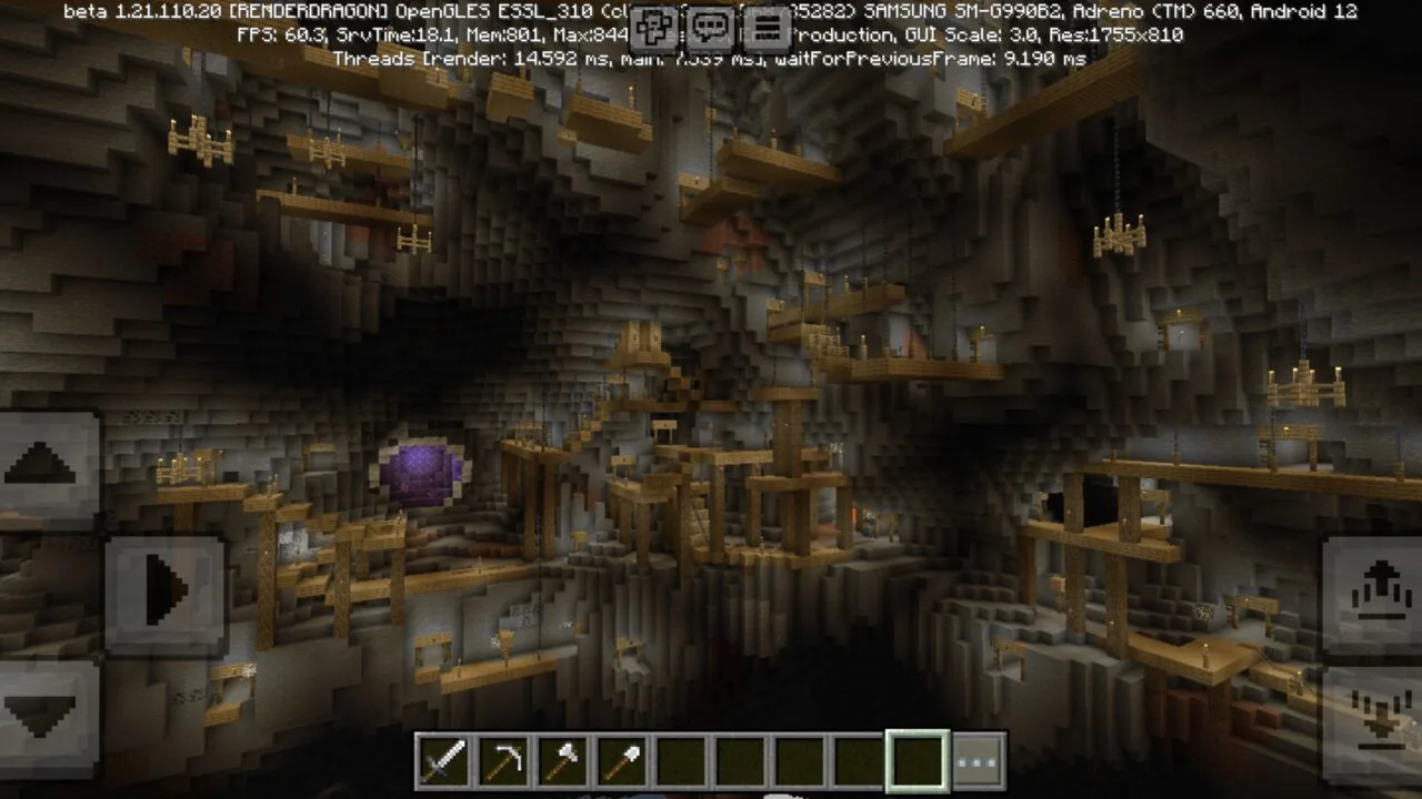 Inside from Caves and Cliffs Mod for Minecraft PE