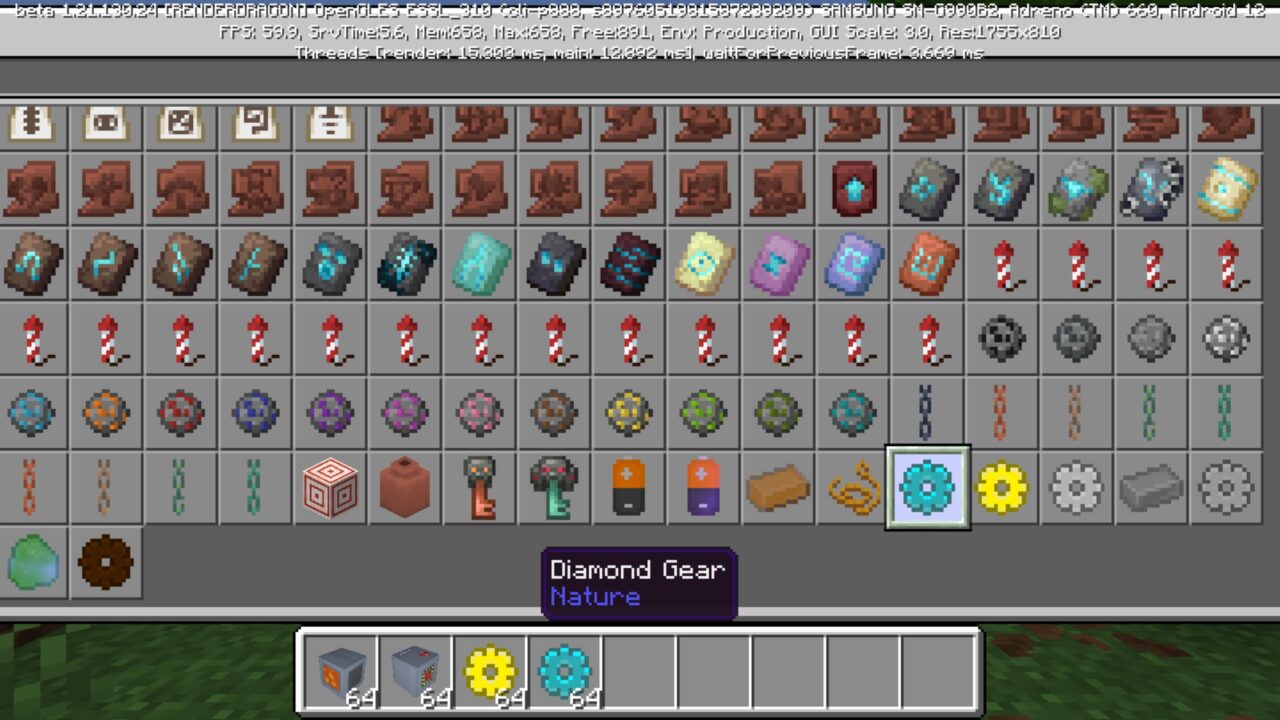 Inventory from Tech Mods for Minecraft PE
