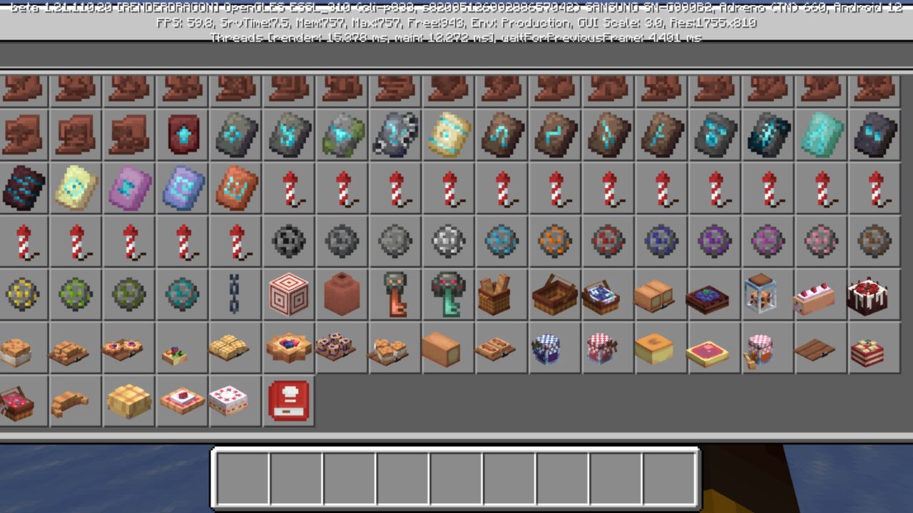Inventory from Vanis Pan Mod for Minecraft PE