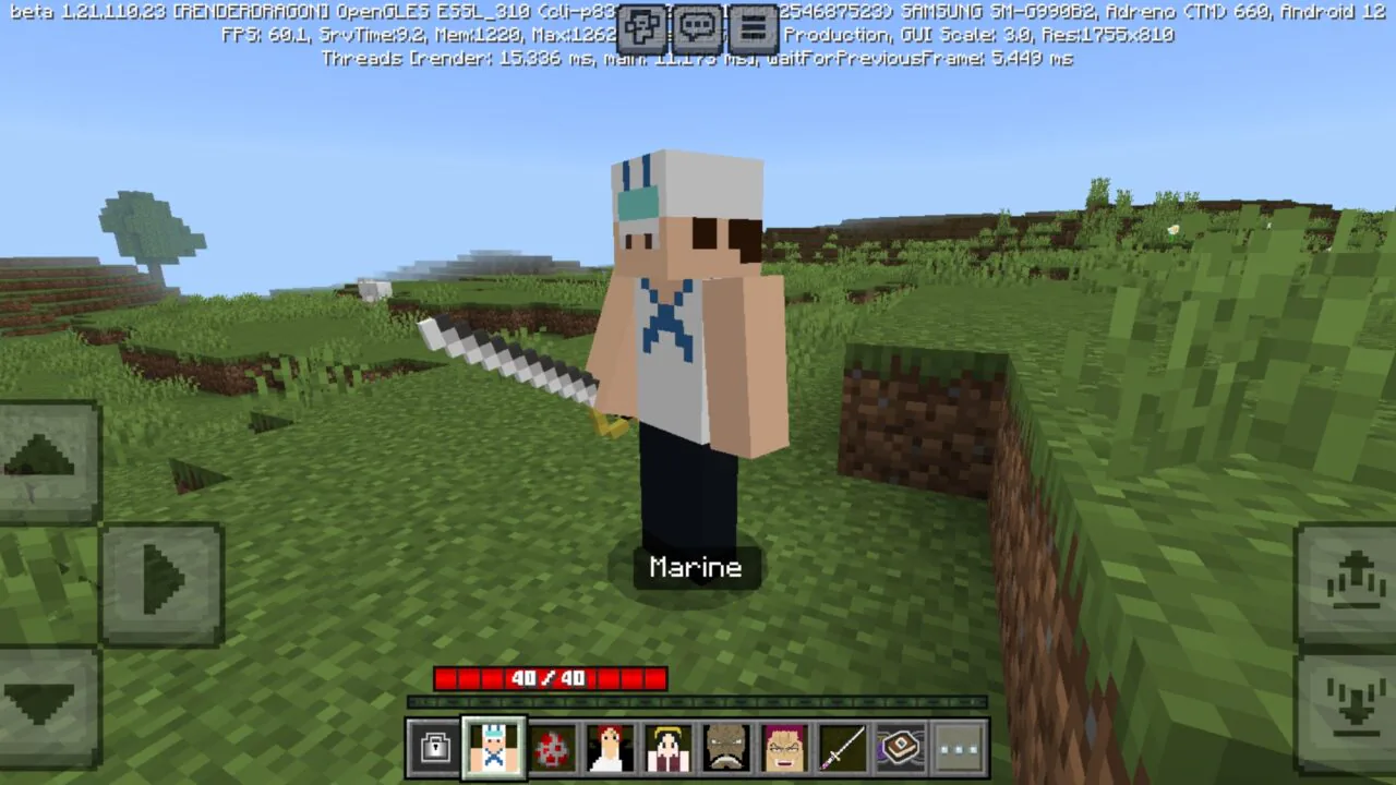 Marine from Blox Fruit Mod for Minecraft PE