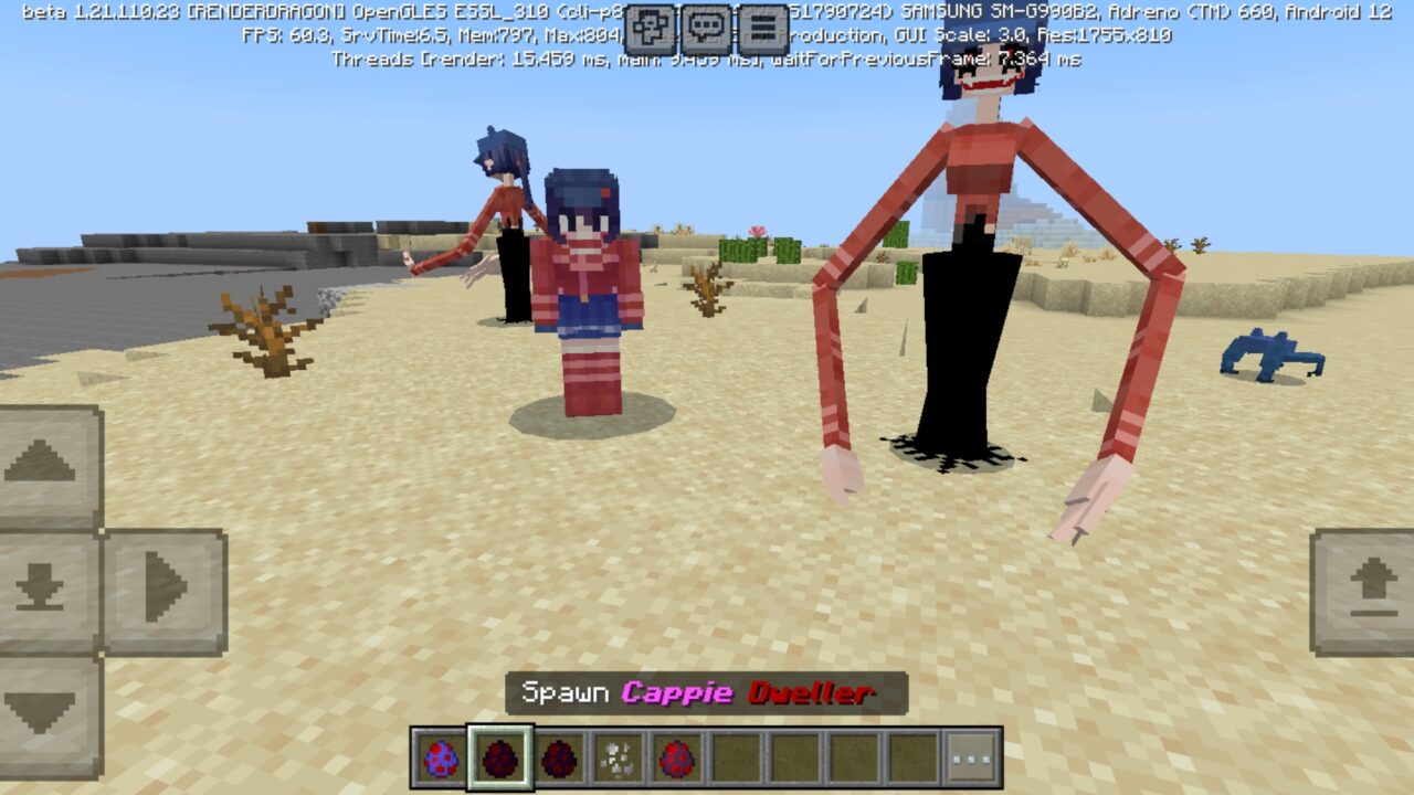 Mobs from Cappie Dweller Mod for Minecraft PE