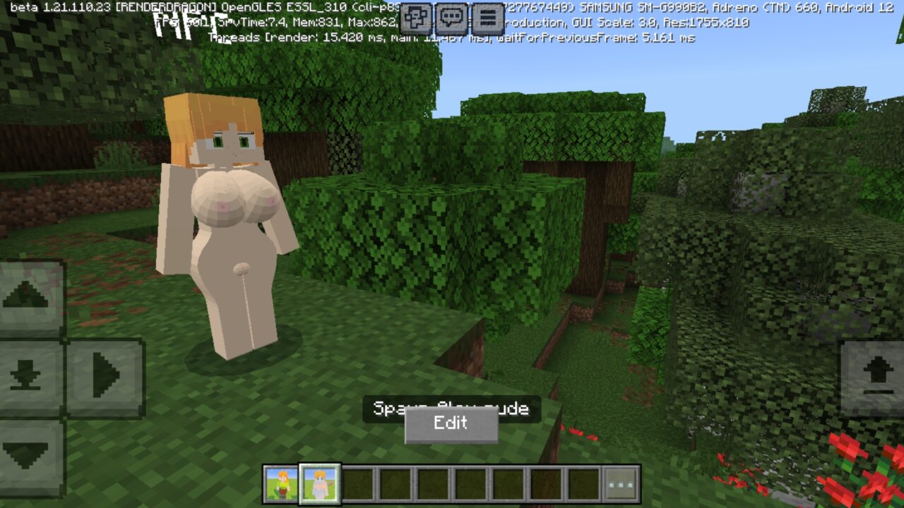 Nude from Alex Mod for Minecraft PE