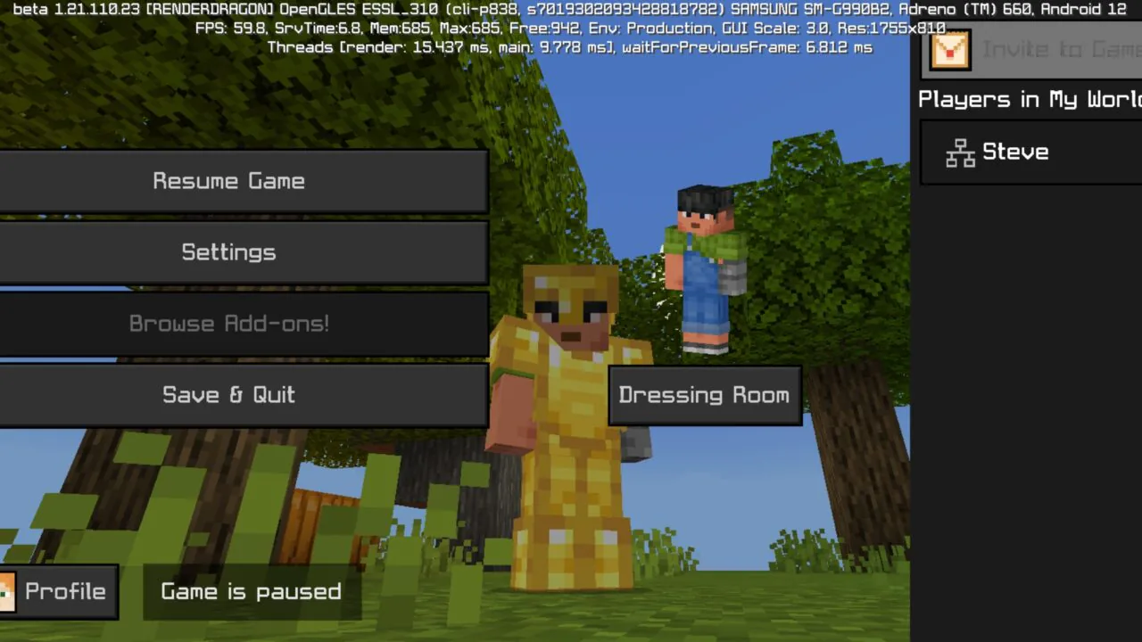 Pause from Helium Texture Pack for Minecraft PE