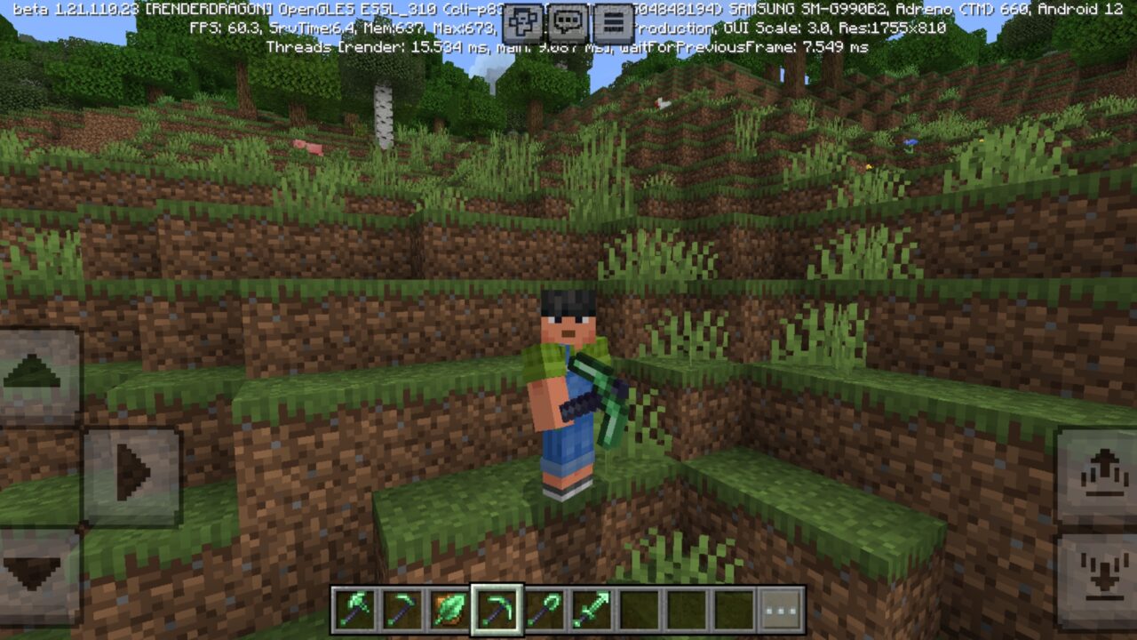 Pickaxe from Natural Tools Mod for Minecraft PE