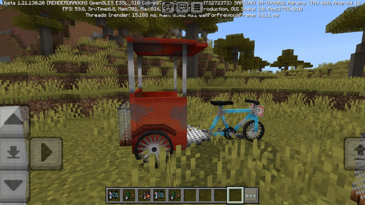 Rickshaw from Mobcab Mod for Minecraft PE