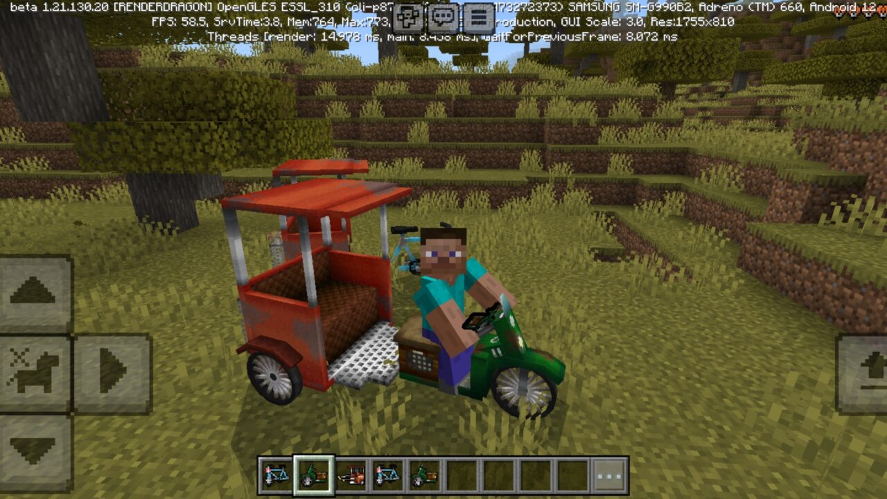 Ride from Mobcab Mod for Minecraft PE