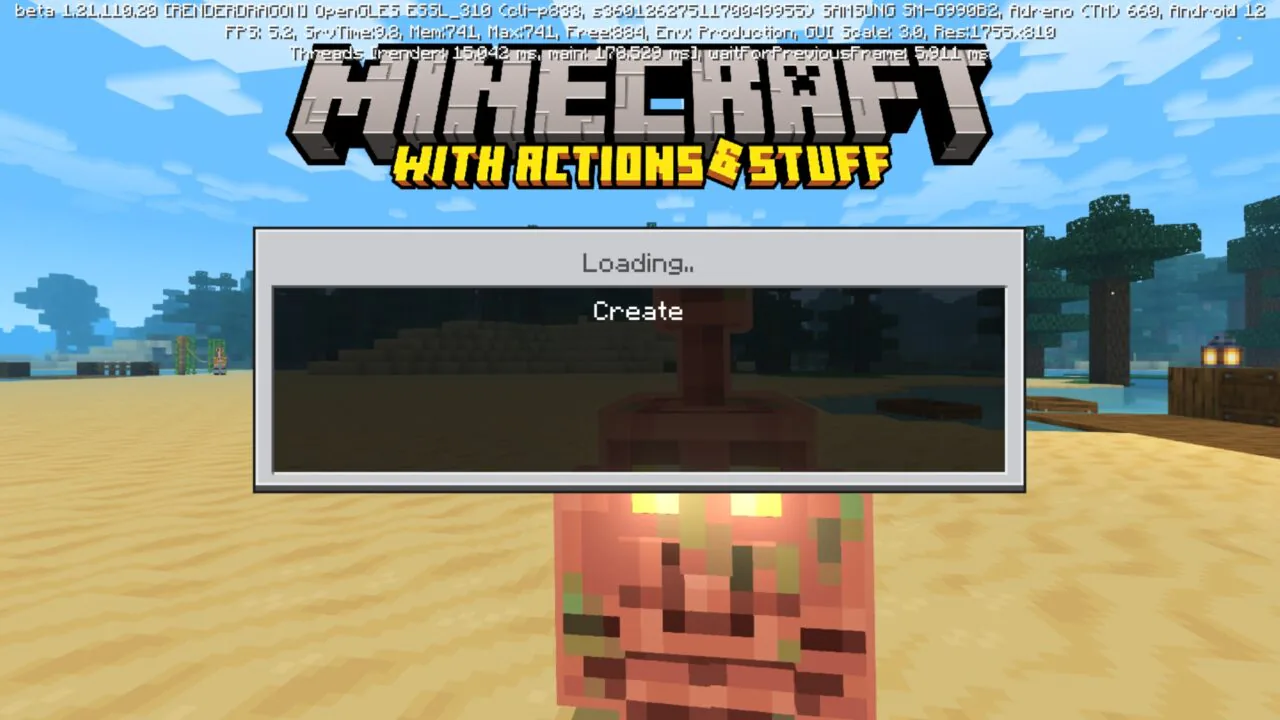 Start from Actions and Stuff Mod for Minecraft PE