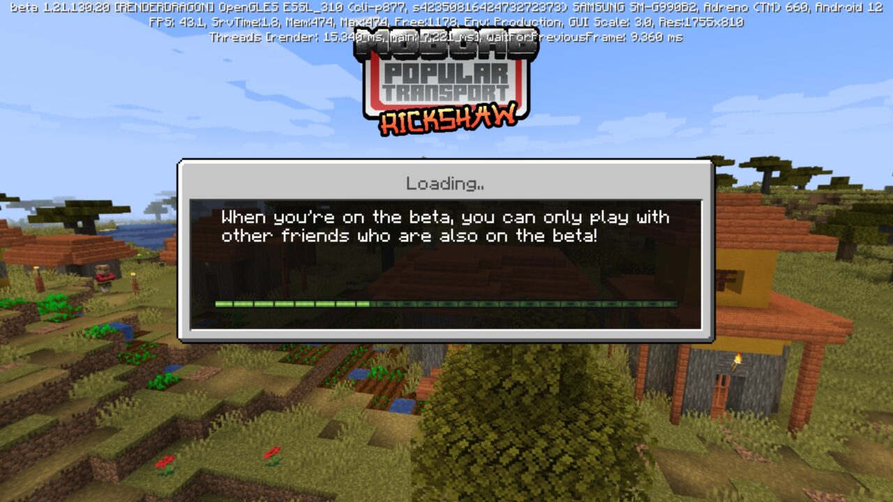 Start from Mobcab Mod for Minecraft PE