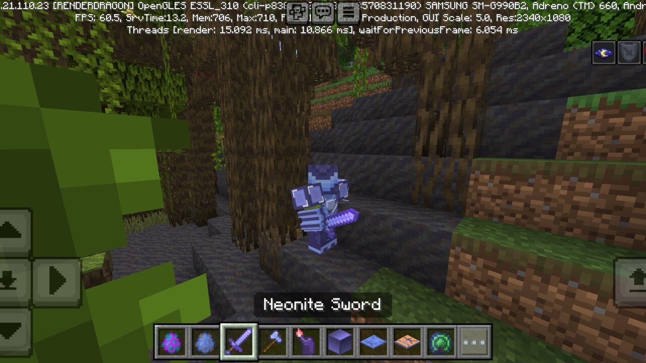 Sword from Stellar Forge Mod for Minecraft PE