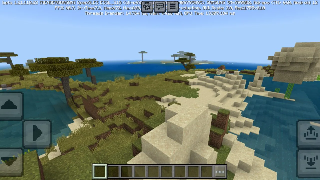 Top View from R135 Shader for Minecraft PE