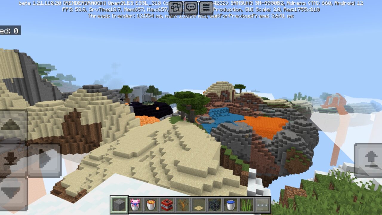 Top View from Flying Island Survival Map for Minecraft PE
