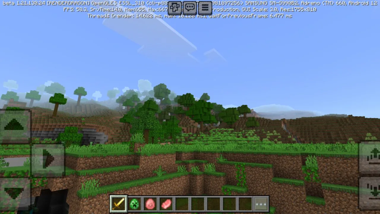 Top View from Visual Mods for Minecraft PE