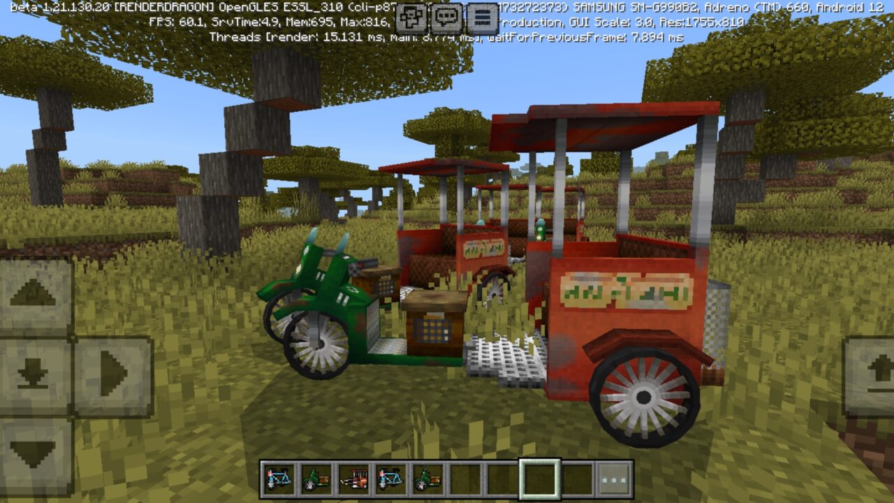 Transport from Mobcab Mod for Minecraft PE