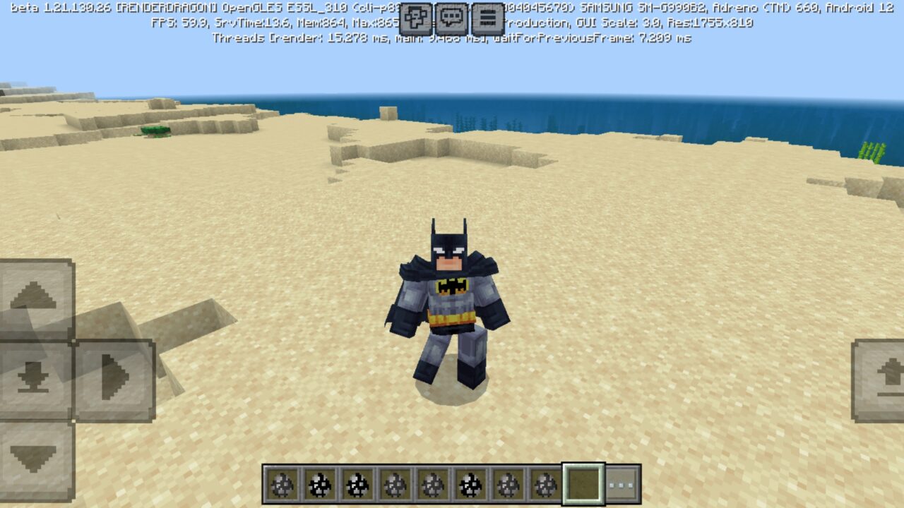 Batman from Heroes Vanguard Mod for Minecraft PE