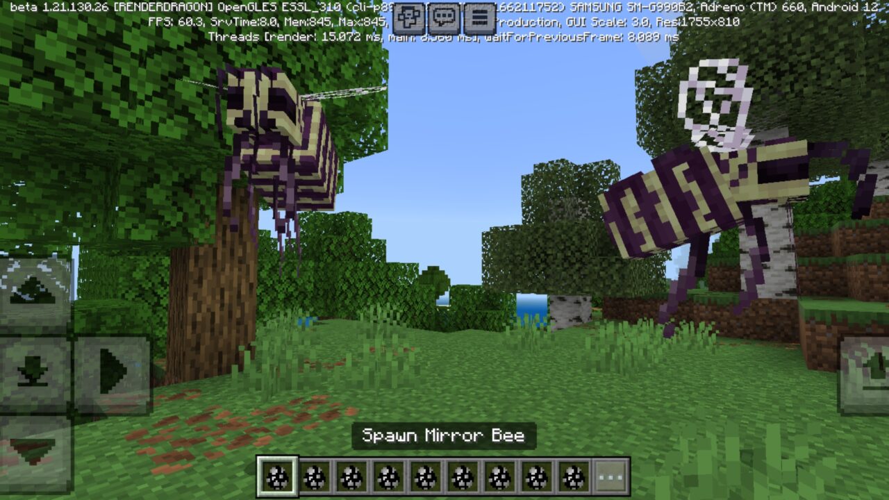 Bee from Mirror Mobs Mod for Minecraft PE