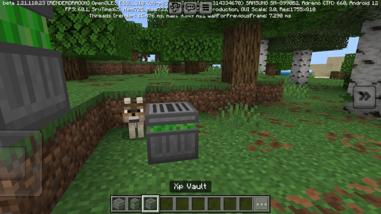 Block from XP Vault Mod for Minecraft PE