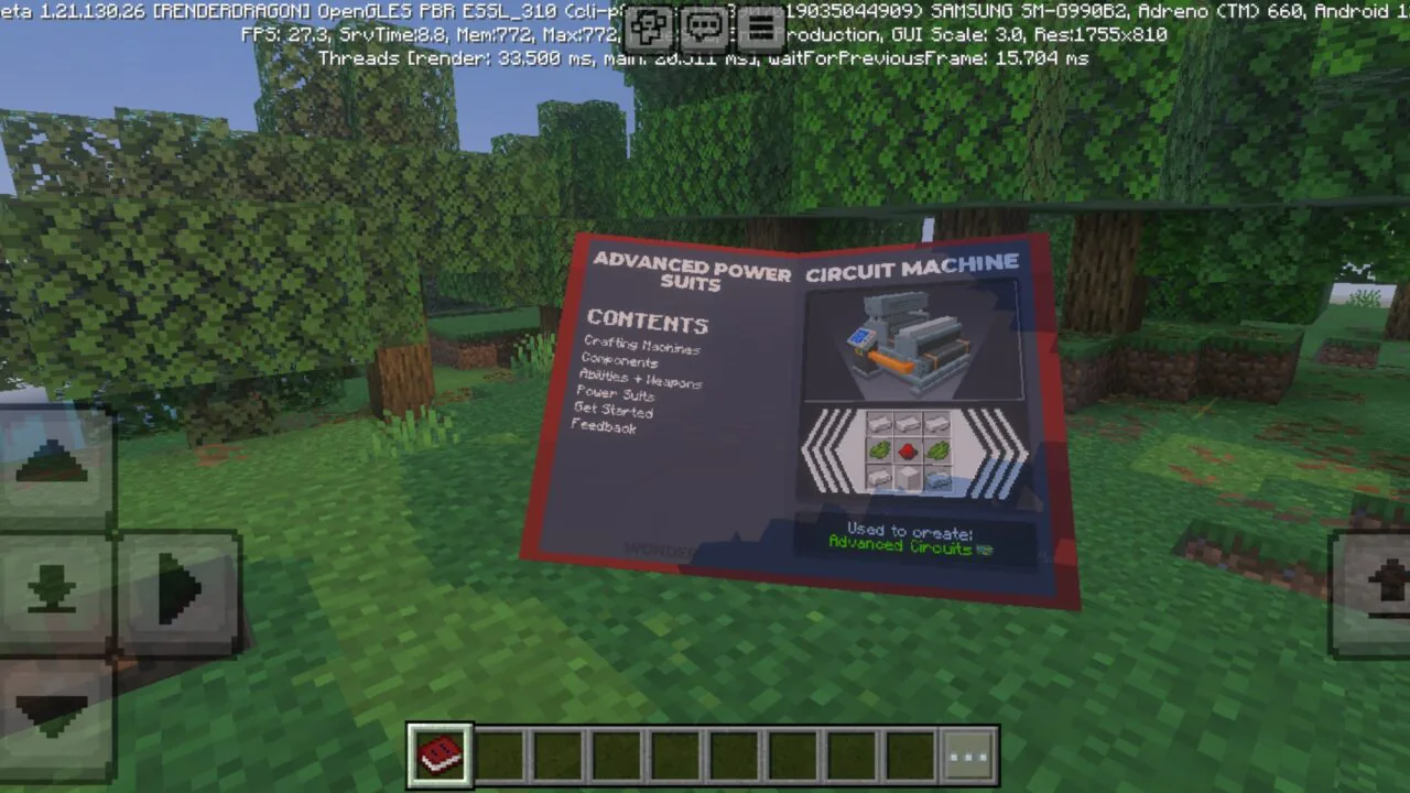 Book from Robot Costume Mod for Minecraft PE