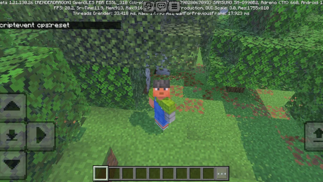 Command from Super CPS Counter Mod for Minecraft PE