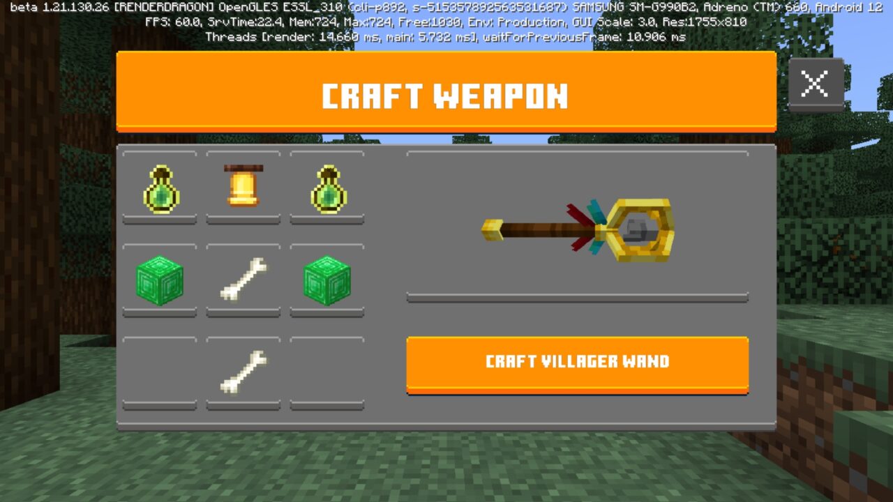 Craft from Hoplite Weapons Mod for Minecraft PE