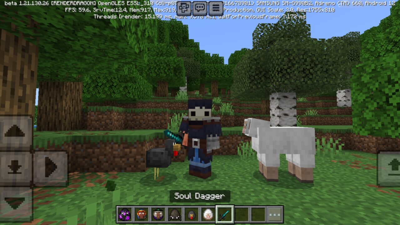 Dagger from Lunar Moon Mod for Minecraft PE