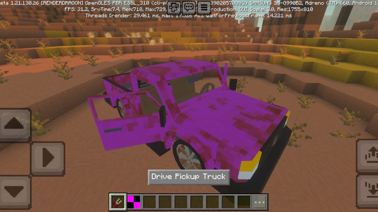 Drive from Abandoned Vehicles Mod for Minecraft PE