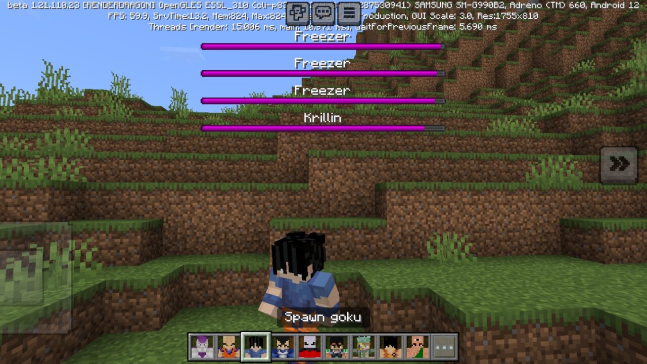 Goku from Dragon Fight Mod for Minecraft PE