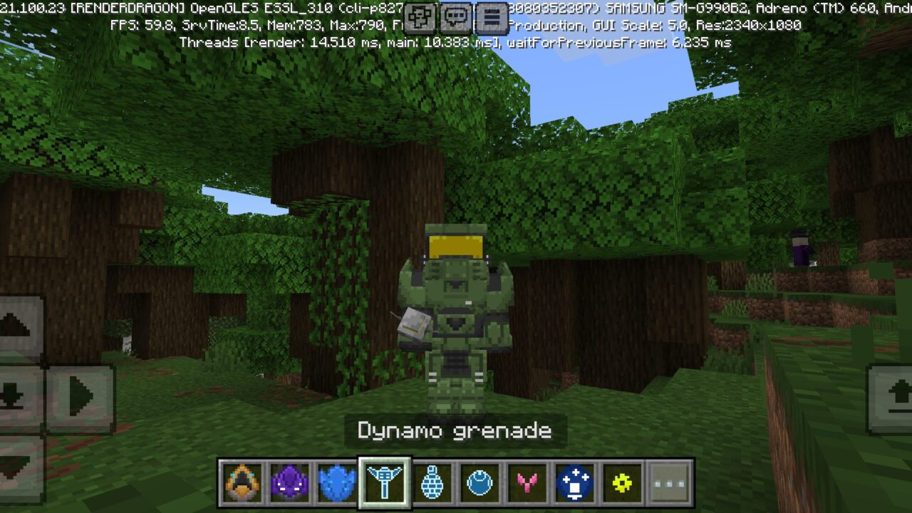 Grenade from SERP HaloBe Mod for Minecraft PE