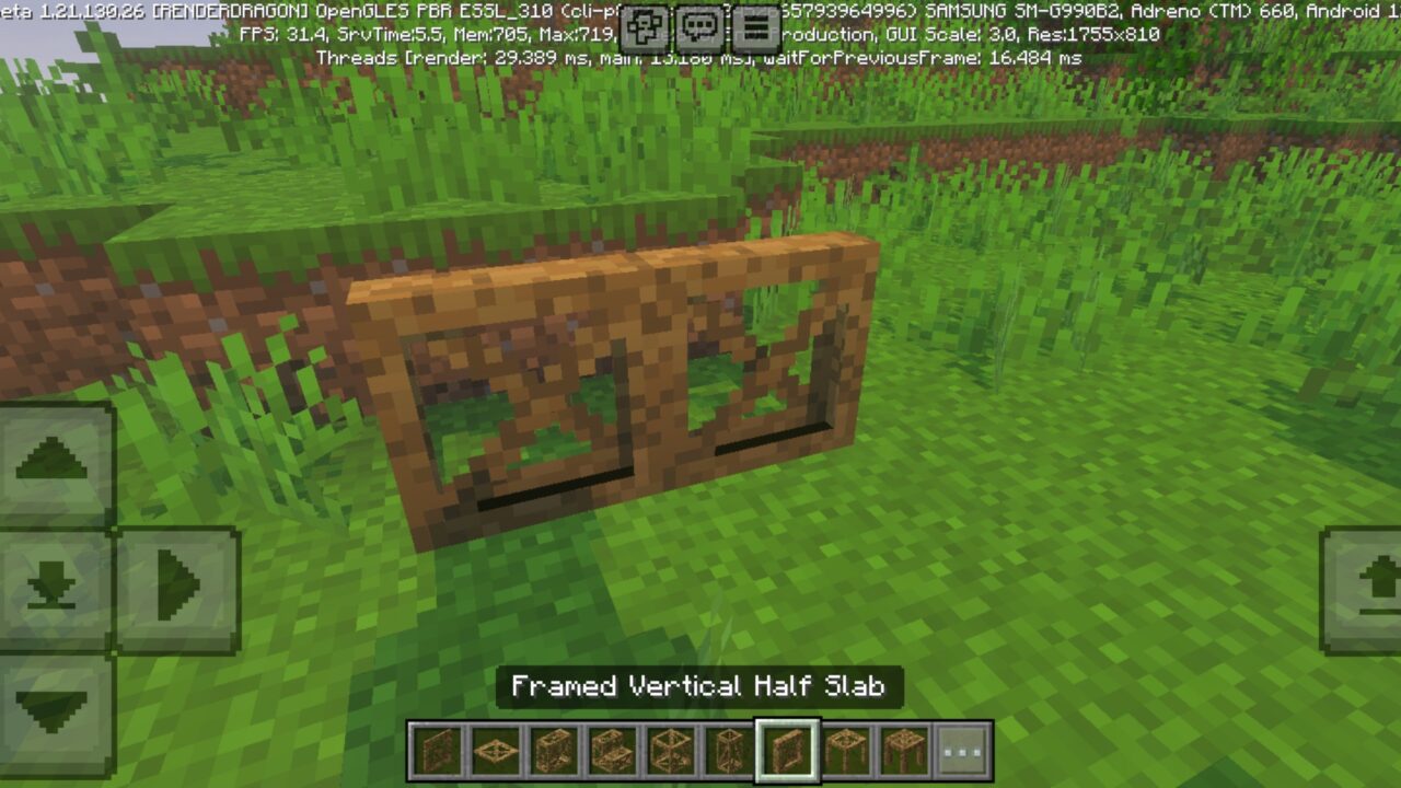 Half slub from Framed Blocks Mod for Minecraft PE