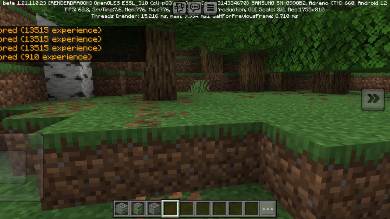 Info from XP Vault Mod for Minecraft PE