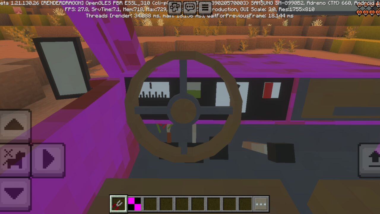 Inside from Abandoned Vehicles Mod for Minecraft PE