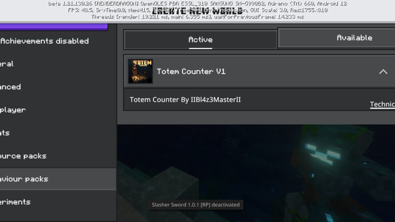 Install from Totem Counter Mod for Minecraft PE