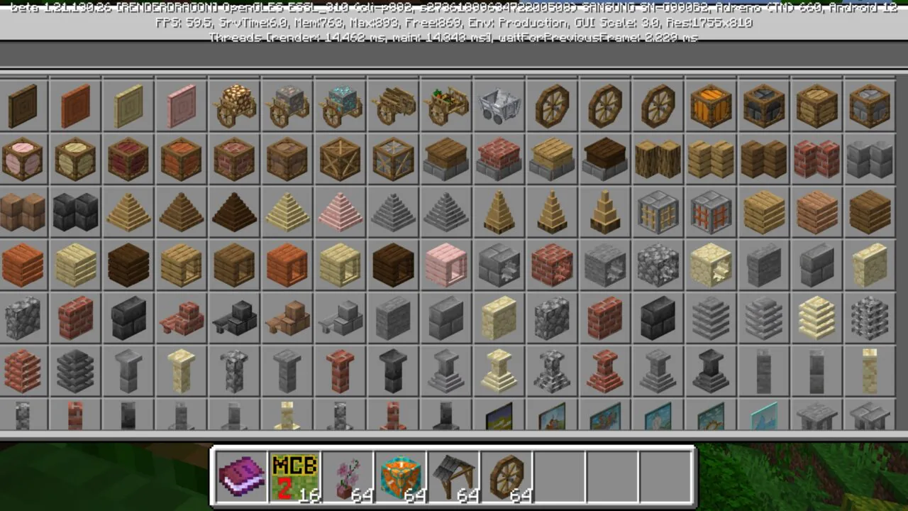 Inventory from Custom Blocks for Minecraft PE