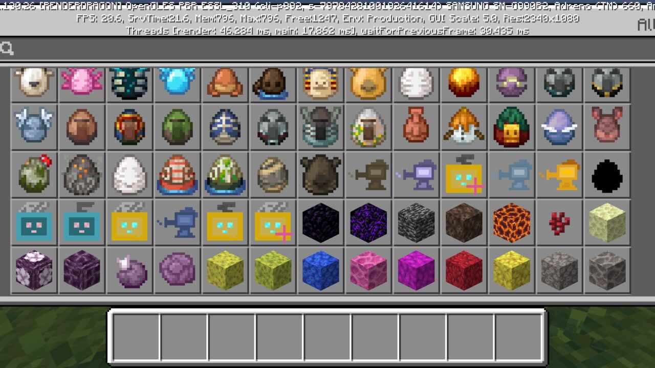 Inventory from Neo Ecological Craft Mod for Minecraft PE