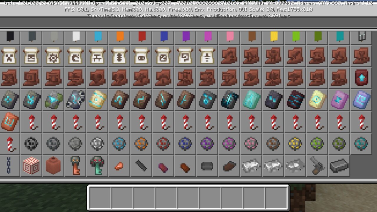 Inventory from Bullet from Russian Roulette Mod for Minecraft PE
