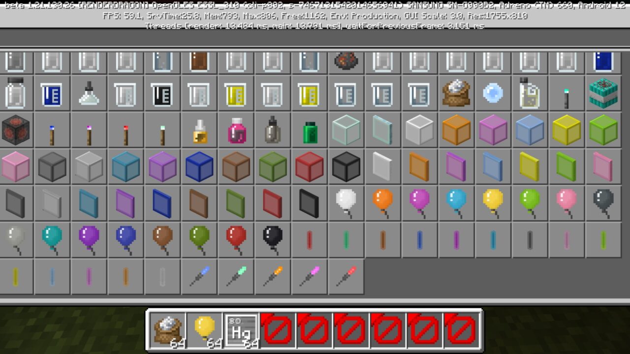 Inventory from Slenderman Map for Minecraft PE