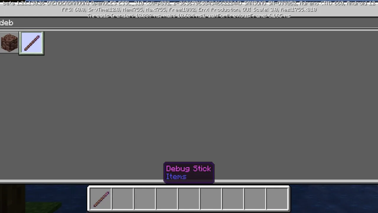 Item from Debug Stick Mod for Minecraft PE