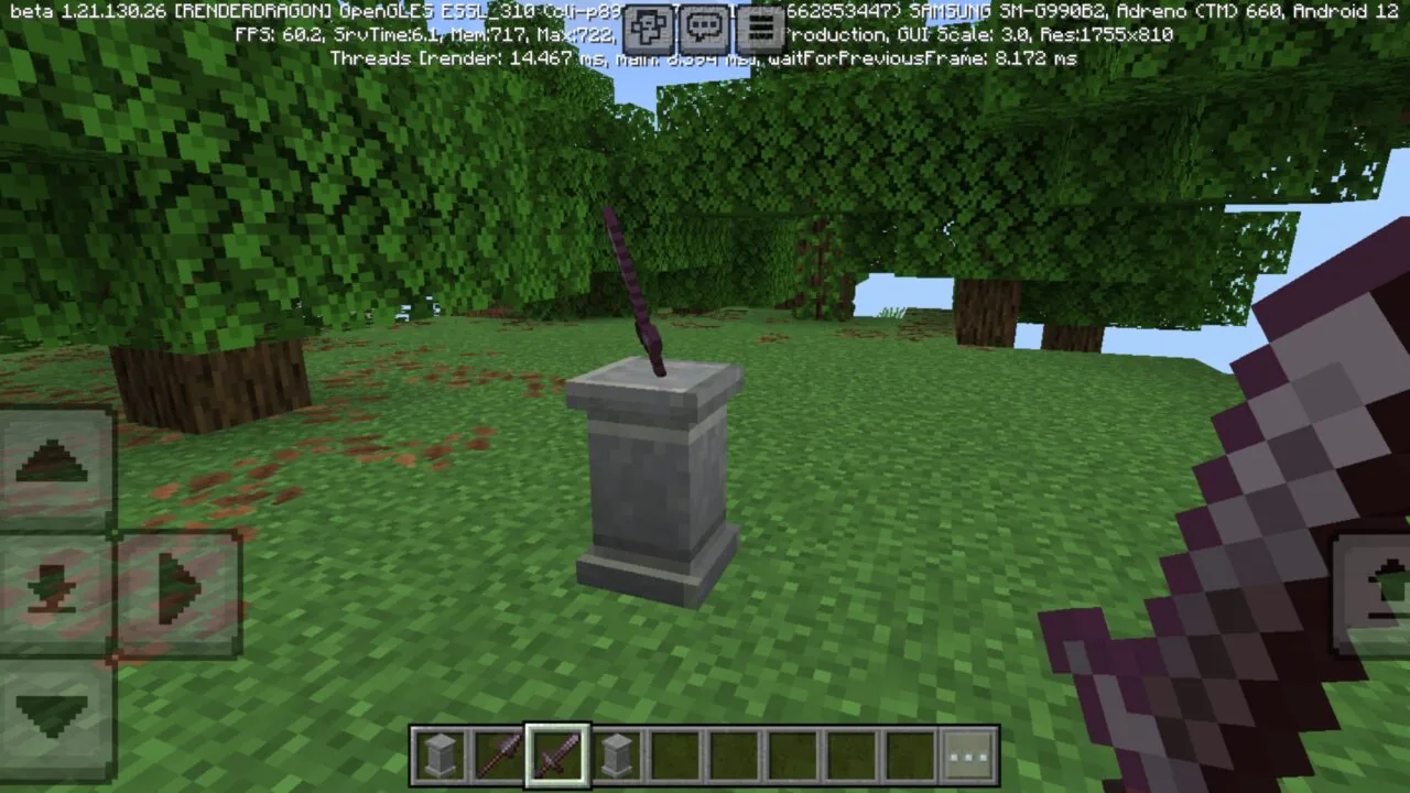 Item Pedestal from Pedestal Mod for Minecraft PE