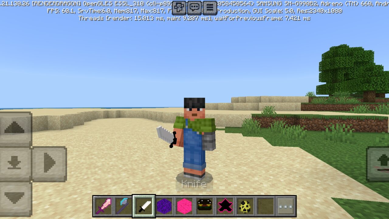 Knife from Itemrune Mod for Minecraft PE