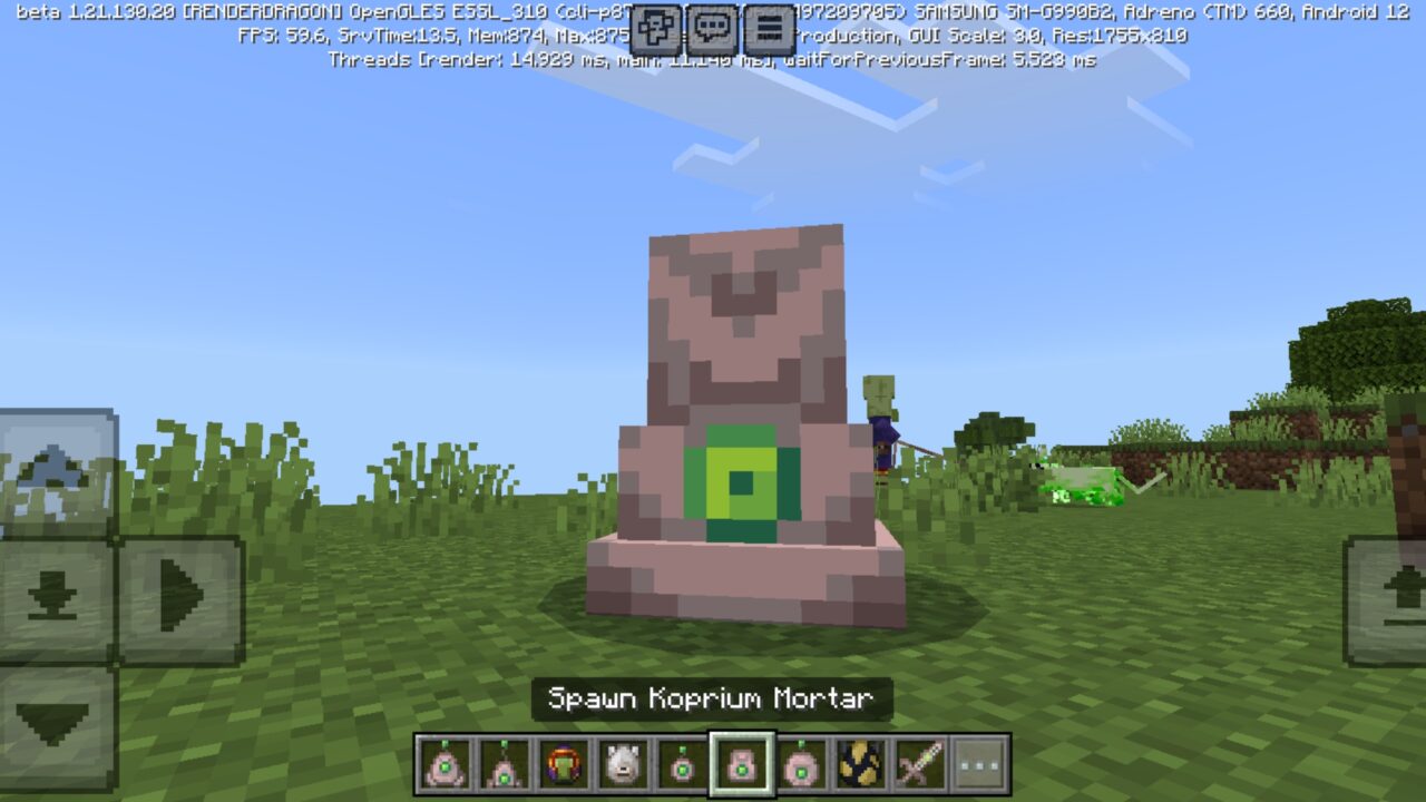 Mortar from Koprium Invasion Mod for Minecraft PE