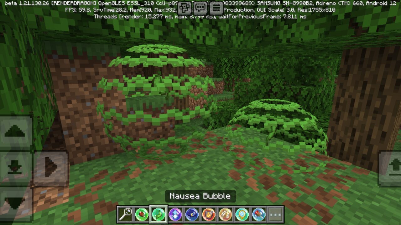 Nausea from Potion Bubbles Mod for Minecraft PE