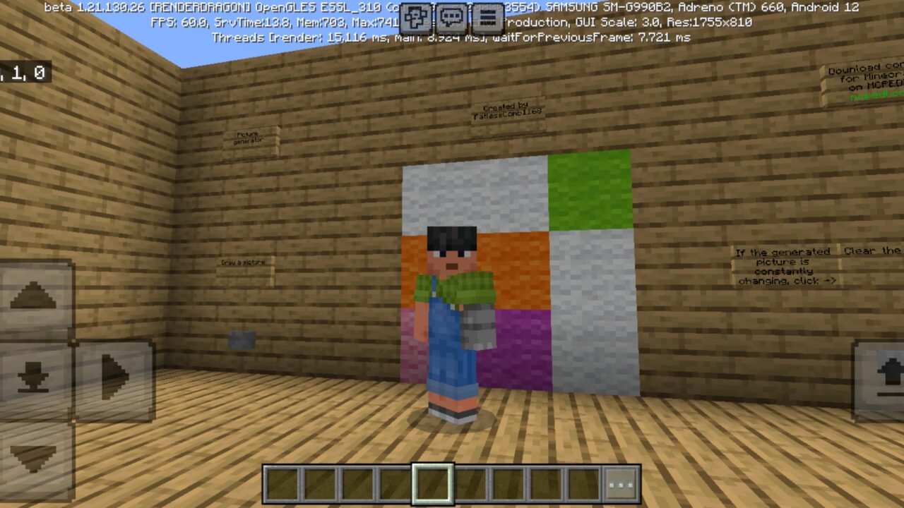 Options from Art Generator Map for Minecraft PE