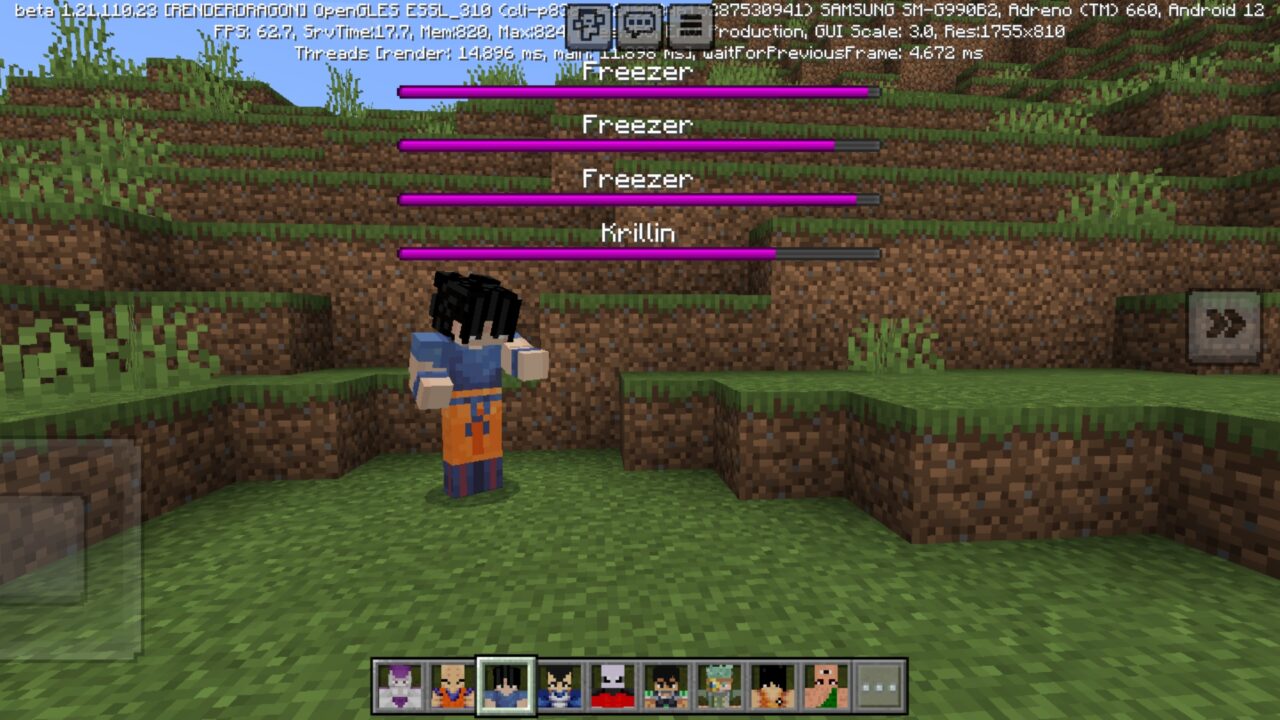 Options from Dragon Fight Mod for Minecraft PE