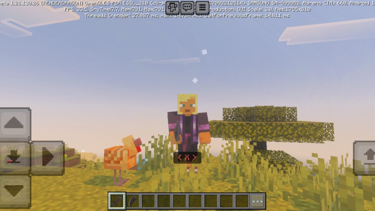 Options from Sword Slasher Mod for Minecraft PE