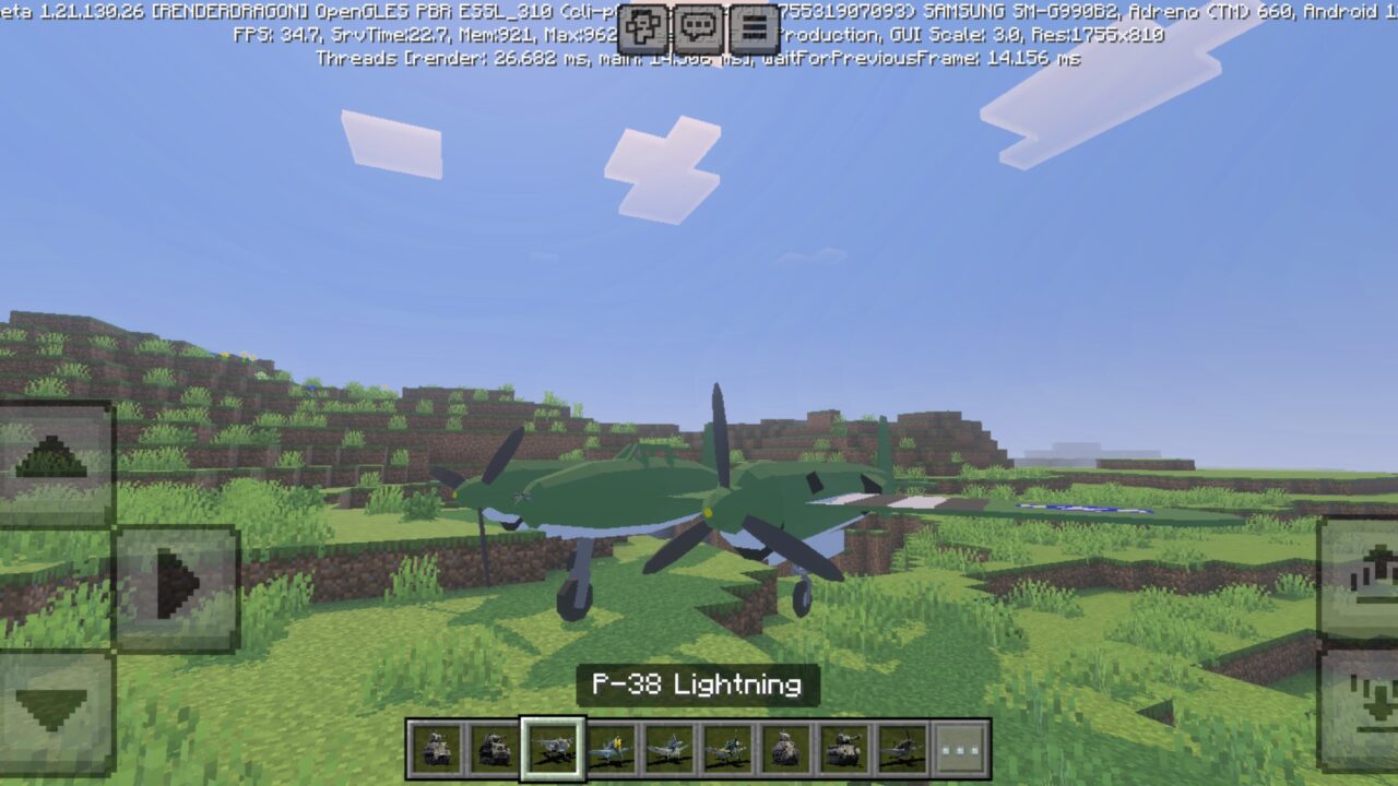 P-38 from War Thunder Mod for Minecraft PE